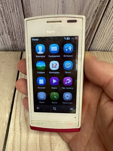 Телефон Nokia 500 винтажный отличный белый с розовым